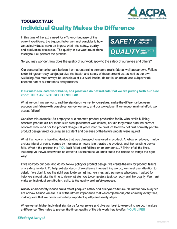 Individual Quality Makes the Difference