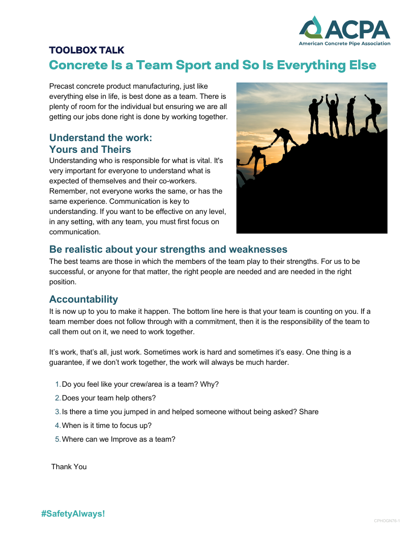 Concrete is a Team Sport