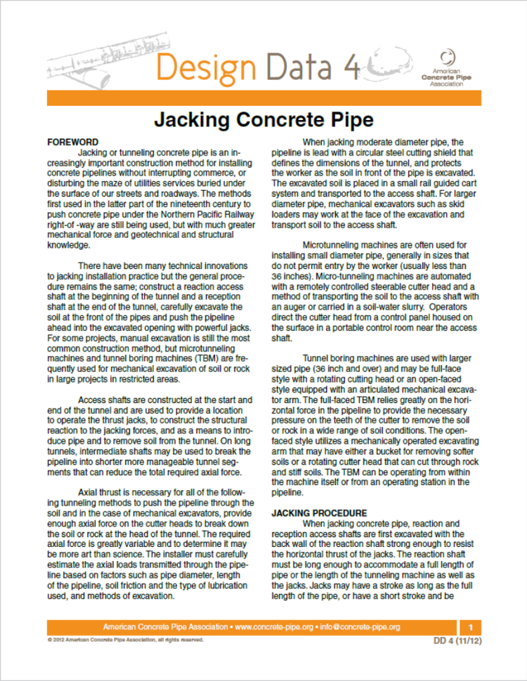 Jacking Concrete Pipe