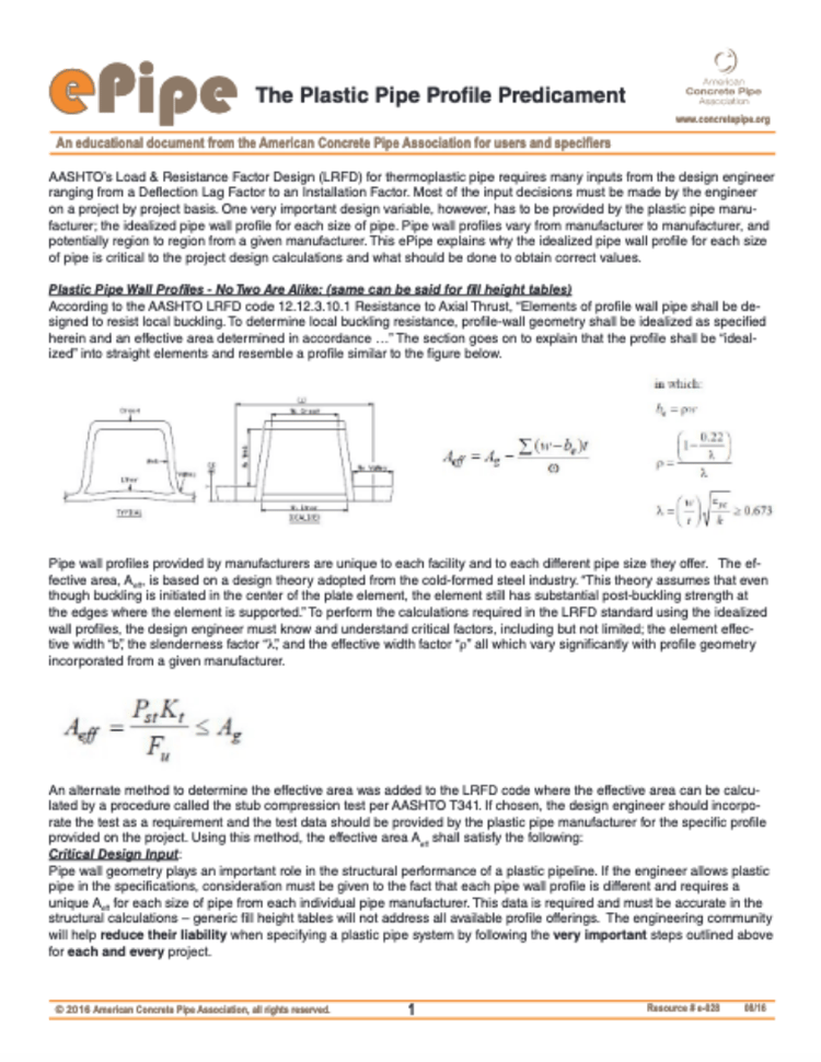 The Plastic Pipe Profile Predicament